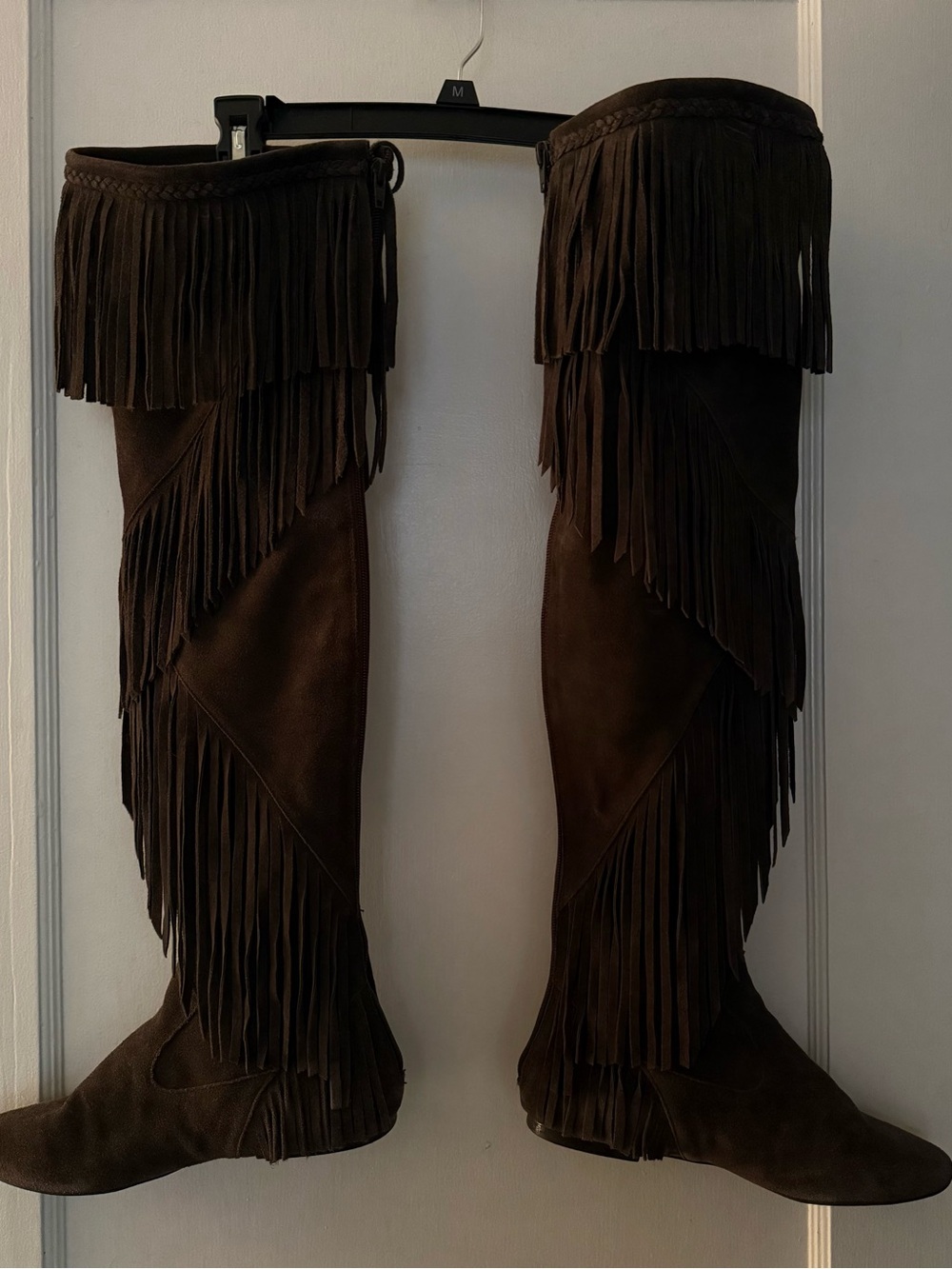 Sam Edelman Dark Brown Suede Fringe boots